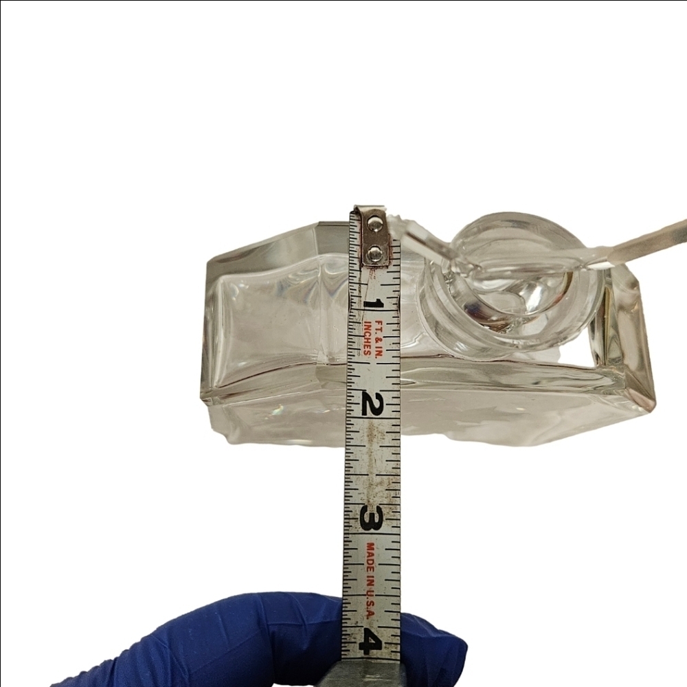 Aida Large Art Glass Perfume Bottle with Etched Lilies - Picture 8 of 9